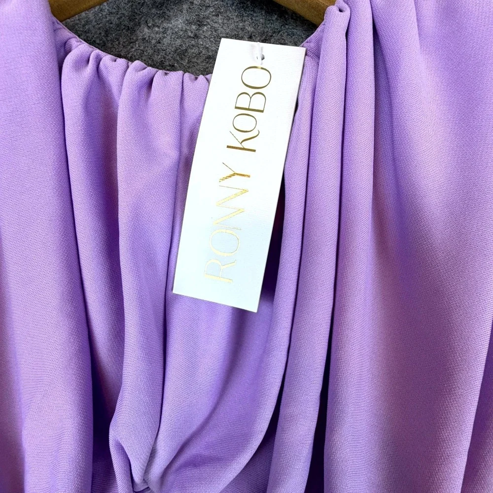 Ronny Kobo Kelly Mini Dress Womens Small Lavender‎ Drapey Soft Glam Balletcore